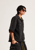 Diet Starts Monday Canvas Short Sleeve Trucker Jacket - Black