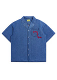 Diet Starts Monday Dropoff Button Up Shirt - Indigo/Red