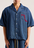 Diet Starts Monday Dropoff Button Up Shirt - Indigo/Red