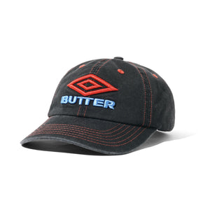 Butter Goods X Umbro Diamond Logo 6 Panel Cap - Washed Black
