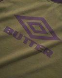 Butter Goods X Umbro Diamond Logo Raglan Tee - Army/Eggplant