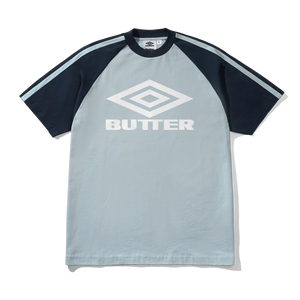 Butter Goods X Umbro Diamond Logo Raglan Tee - Slate/Navy