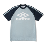 Butter Goods X Umbro Diamond Logo Raglan Tee - Slate/Navy