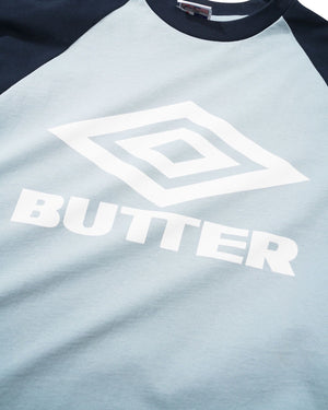 Butter Goods X Umbro Diamond Logo Raglan Tee - Slate/Navy