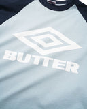 Butter Goods X Umbro Diamond Logo Raglan Tee - Slate/Navy