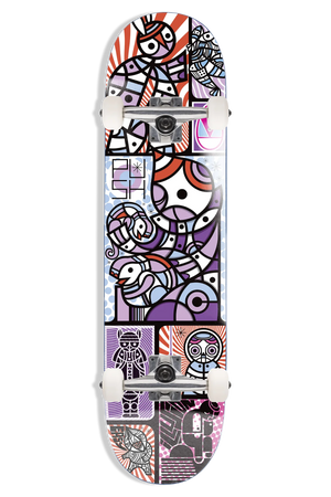 Push Skatebording Don Pendleton Collage Guest Complete Skateboard - Multi 8.25"