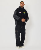 XLarge Paneled Boa Fleece Jacket - Black