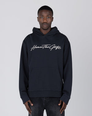 Honor the Gift Script Hoodie - Black