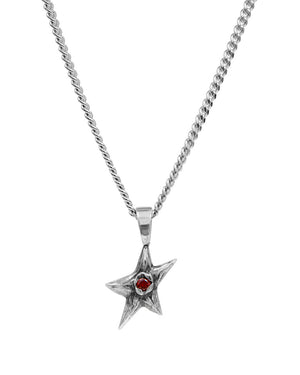 TwoJeys Red Stelle Necklace – Silver
