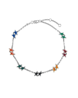 TwoJeys Melted Stars Necklace - Silver
