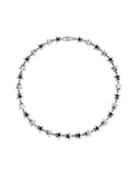 TwoJeys Black Enameled Stars Necklace - Silver