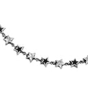 TwoJeys Black Enameled Stars Necklace - Silver