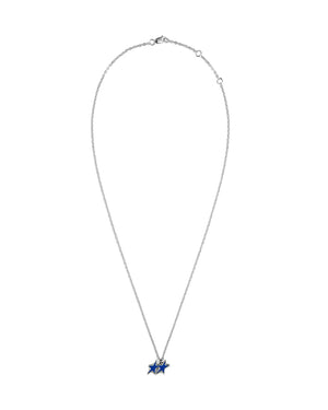 TwoJeys Tilted Enameled Necklace - Silver
