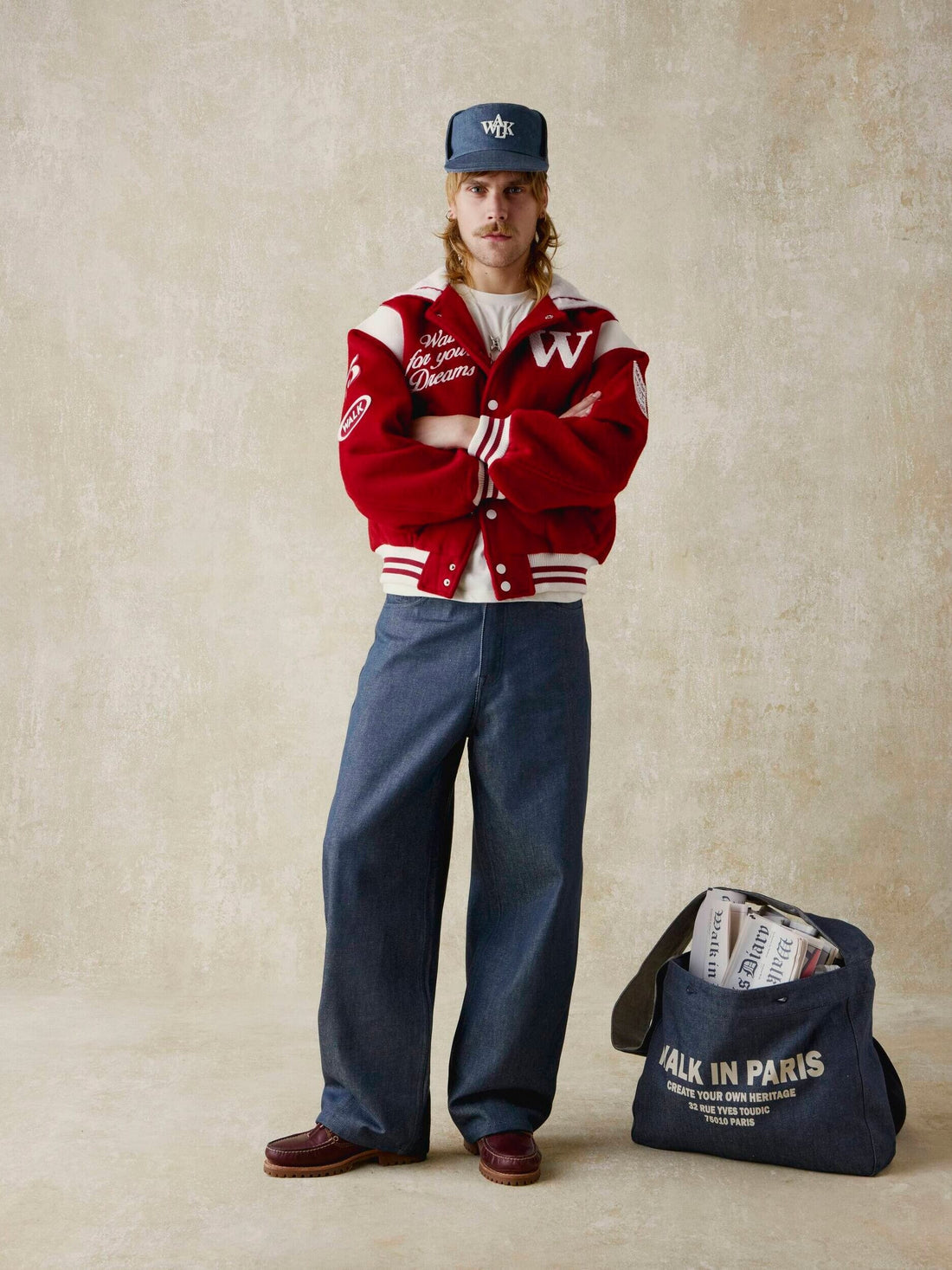 Walk In Paris Postman Varsity Jacket - Red