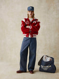 Walk In Paris Postman Varsity Jacket - Red