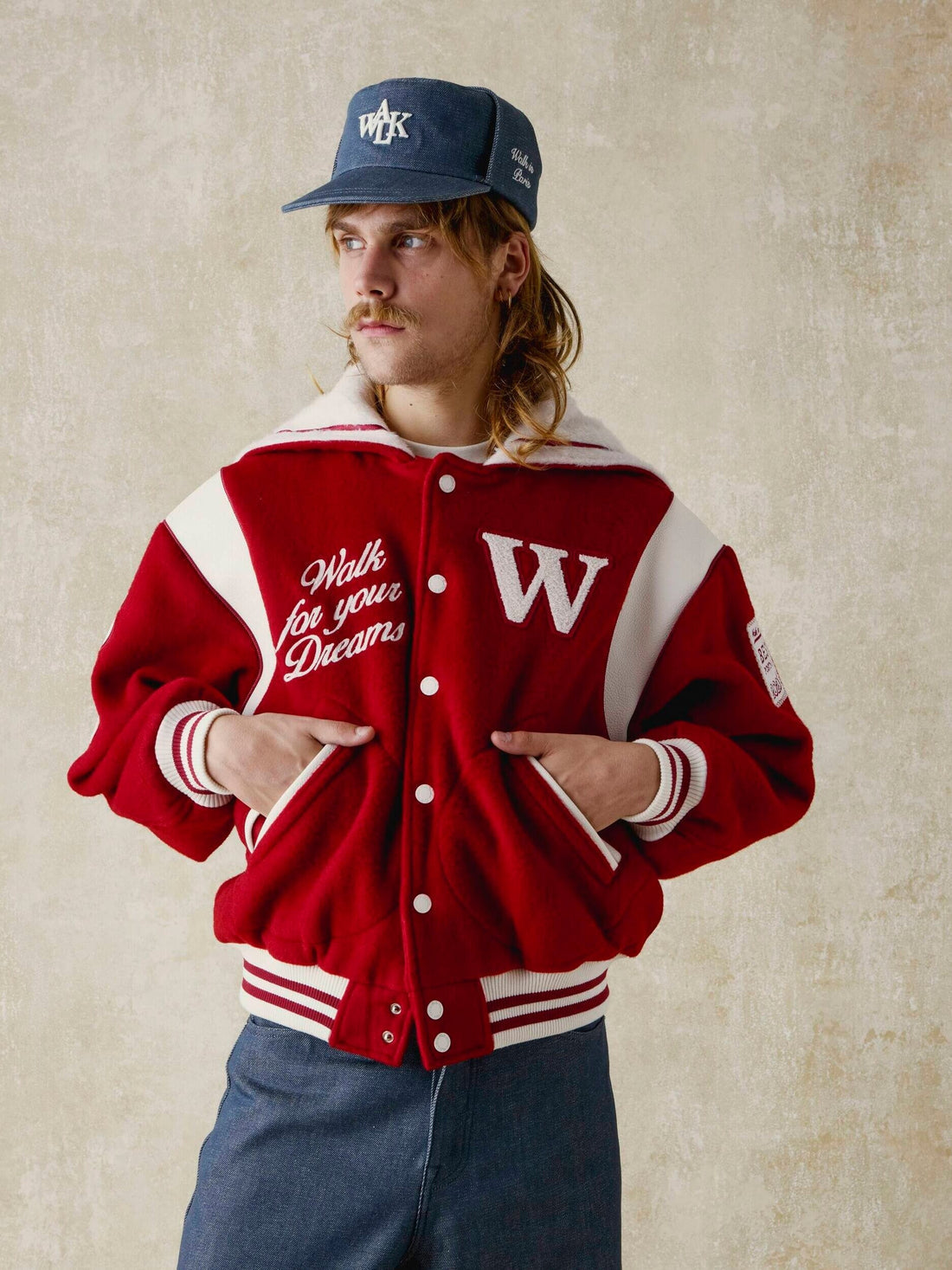 Walk In Paris Postman Varsity Jacket - Red