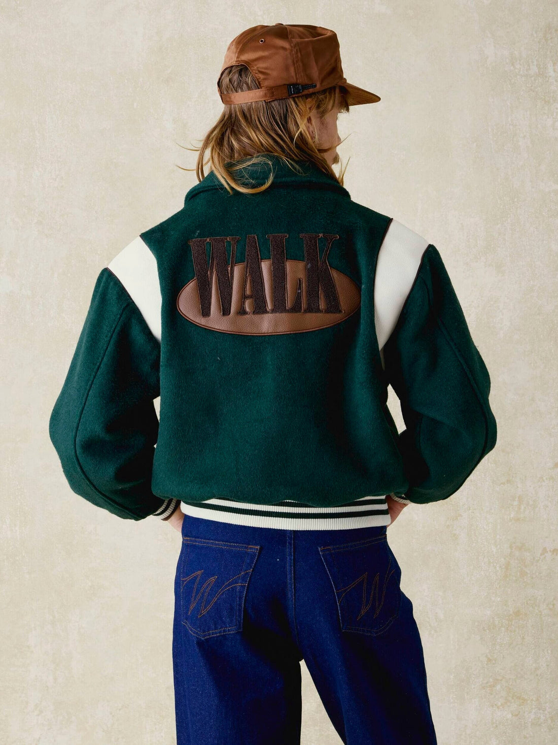 Walk In Paris Wool Varsity Jacket - Green