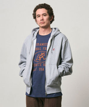 Gramicci One Point Zip Hooded Sweatshirt - Grey Heather