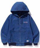 XLarge Hooded Denim Work Jacket - Indigo