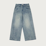 Honor The Gift C-Fall Wide Leg Stamped Denim Pant - Light Indigo