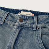 Honor The Gift C-Fall Wide Leg Stamped Denim Pant - Light Indigo