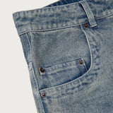 Honor The Gift C-Fall Wide Leg Stamped Denim Pant - Light Indigo