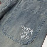 Honor The Gift C-Fall Wide Leg Stamped Denim Pant - Light Indigo