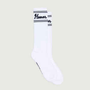 Honor the Gift Drive In Striped Ribbed Sock – White