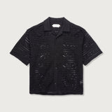 Honor The Gift Pointelle Crochet Camp Collar - Black