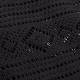 Honor The Gift Pointelle Crochet Camp Collar - Black