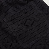 Honor The Gift Pointelle Crochet Drawcord 7" Short - Black
