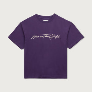Honor the Gift Script Tee - Purple