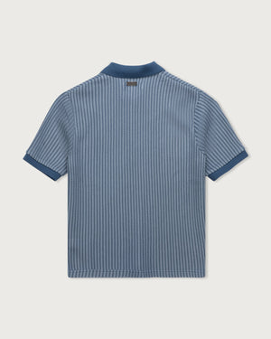 Honor the Gift Striped Knit Polo - Indigo