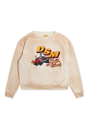 Diet Starts Monday French Terry Hell on Wheels Sweatshirt - Antique White