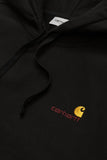Carhartt WIP Hooded American Script Sweat - Black