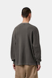 Carhartt WIP L/S Vista Waffle T-Shirt - Black Garment Dyed