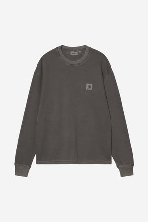 Carhartt WIP L/S Vista Waffle T-Shirt - Black Garment Dyed