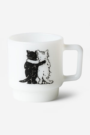Carhartt WIP Hugging Cats Glass Mug - White
