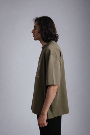 Fluttery Over Float Tshirt - Olive