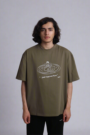Fluttery Over Float Tshirt - Olive