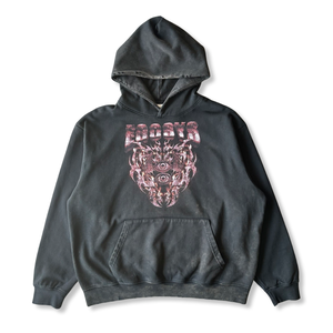 Ego System V3.0 Red Eyed Hoodie - Washed Black