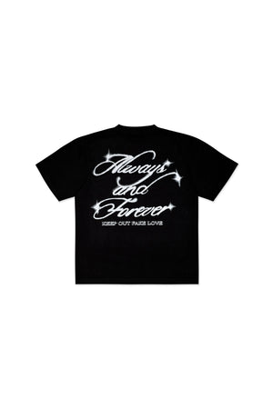 Keep Out Fake Love 4Ever Always Tee - Off Black