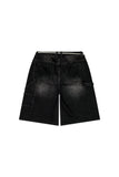 Keep Out Fake Love Casual Friday Oversized Jorts - Black Wash