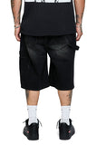 Keep Out Fake Love Casual Friday Oversized Jorts - Black Wash