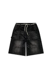 Keep Out Fake Love Casual Friday Oversized Jorts - Black Wash