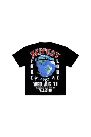 Keep Out Fake Love Palladium Tee - Off Black
