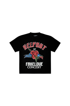 Keep Out Fake Love Palladium Tee - Off Black