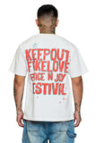 Keep Out Fake Love Peace Festival Tee - Off White