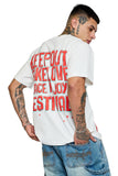 Keep Out Fake Love Peace Festival Tee - Off White