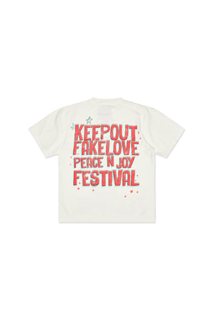 Keep Out Fake Love Peace Festival Tee - Off White